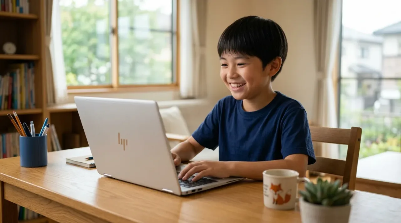 学生パソコン選定ガイド ノートPCでプログラミング学習を楽しむ小学生アイキャッチ