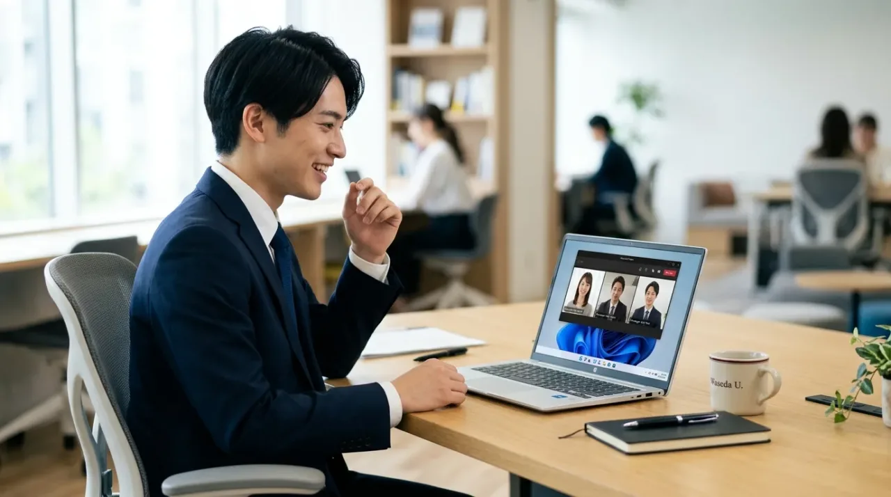 就職活動Web面接向け高画質カメラ搭載ノートパソコン