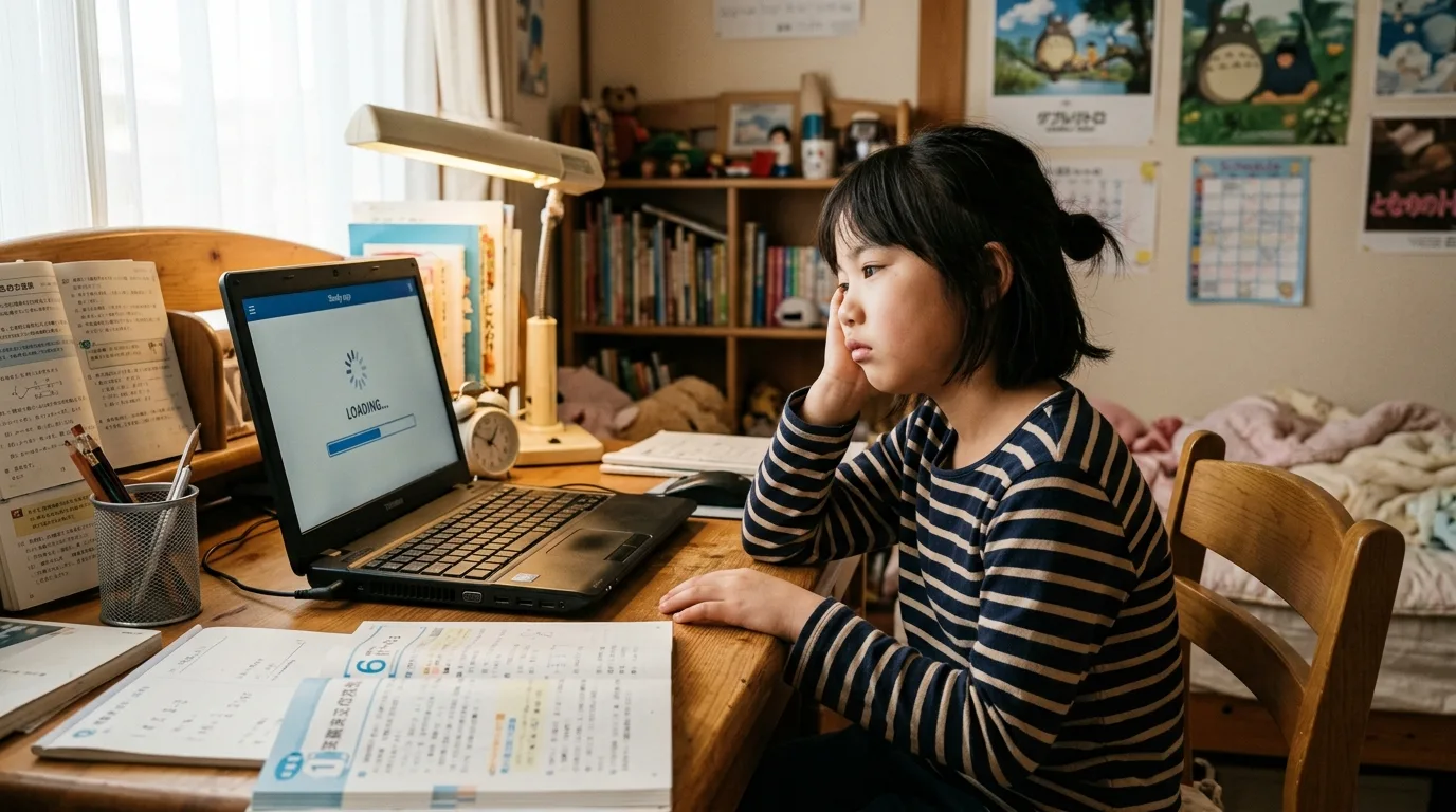 5万円の低スペックノートパソコンがフリーズして困る学生の様子