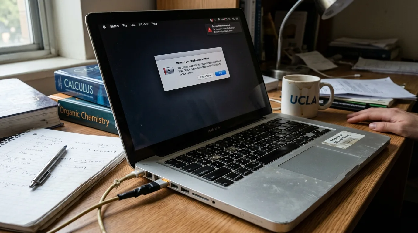中古MacBookのバッテリー劣化や保証切れリスクの様子